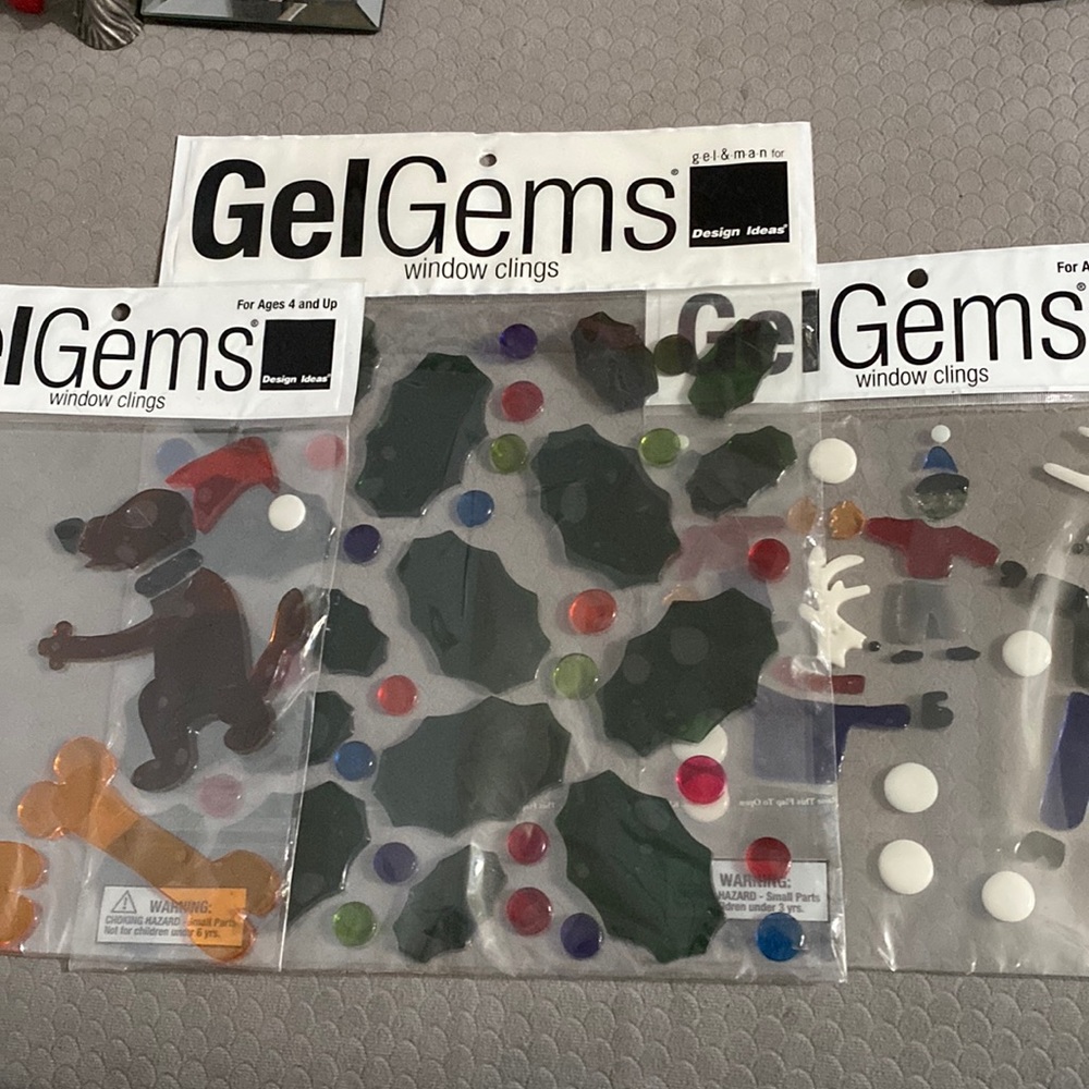 Gel Gems Christmas Clings Window Decorations